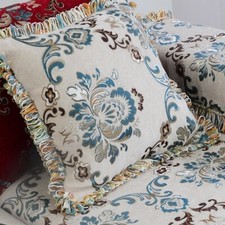 Jacquard Housse D'Oreiller Floral Taie Gland Frange Chambre Maison Intérieur