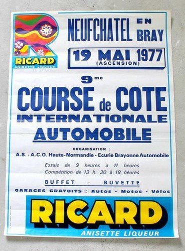 Ancien affiche ricard course - ricard:,