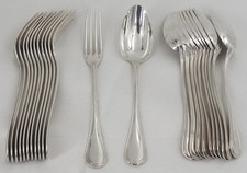 Puiforcat 12 couverts entremet, dessert argent massif Minerve, 24 pièces, 1,2 kg