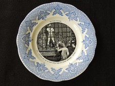 Assiette parlante faïence Creil Montereau Histoire de Rire dompteur lion cirque