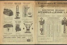 LILLE / PUTEAUX (59 / 92) APPAREIL DE LEVAGE / TREUIL "Ets. VERLINDE" en 1928