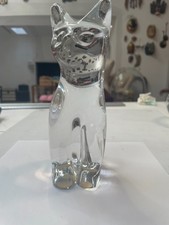 Daum France grand chat en cristal signé