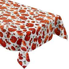 Nappe de Table en Toile Cirée Coquelicot Fleurs À Blanc C147040 Carré Rond Oval