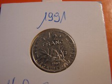 FRANCE.  1/ 2 FRANC SEMEUSE 1991.