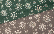 Noël Tissu Polycoton Matériel Blanc Flocons de Neige & Festive Noël