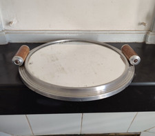 Plateau miroir Art-Déco rond