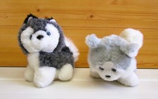Lot de 2 peluches Chiens HUSKY vintage / dont 1 PLAYMAKERS