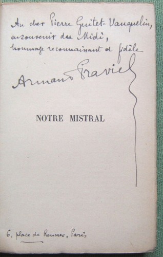 Praviel armand notre mistral - praviel,