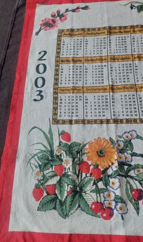 Torchon coton calendrier - , de