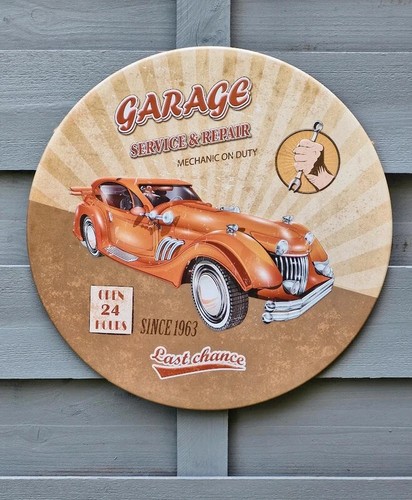 Plaque métal vintage garage