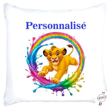 Housse de Coussin Roi Lion Personnalisé le prénom de votre Choix,
