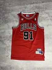 Maillot Adidas NBA Hardwood Classics Rodman #91 Chicago Bulls rouge homme tai...