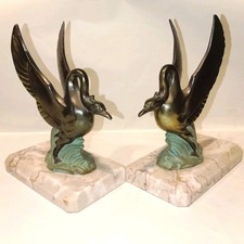 Cygnes serre livres art déco - cygnes, art-déco