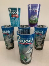 LOT 6 GOBELETS FESTIVAL DE POUPET 2013 + 2014 + 2016 INDOCHINE PLACEBO STROMAE