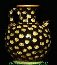 7.8'' Old Chinese Jizhou Kiln Porcelain Dynasty Spot Point Wine Tea Pot Flagon