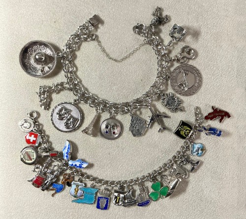 Vtg lot charm bracelets - lot,
