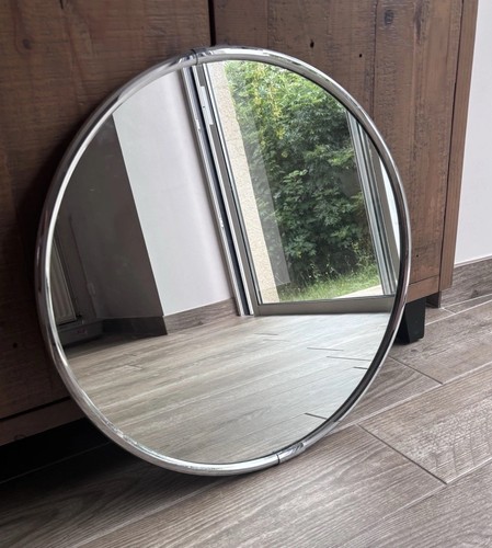 Ancien miroir rond chromé - ancien,
