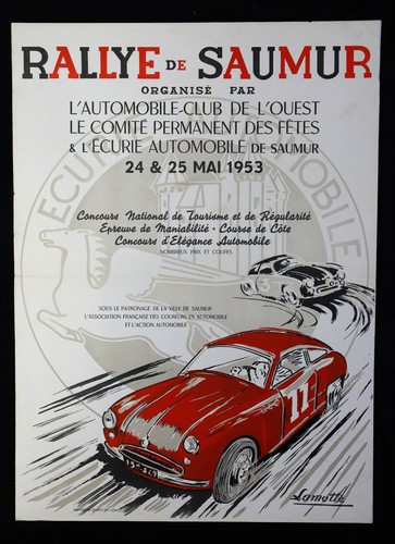 Rallye saumur affiche 1953 - de,