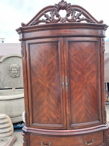 Armoire with carved details - armoire,