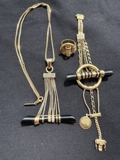 Parure Plaque Or Vintage