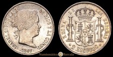 Isabel II 2 Escudos (25,98 gramosg) 1867 MADRID CAL-647 EBC+
