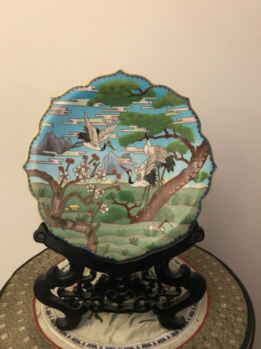 Cloisonne assiette plat bronze - assiette,