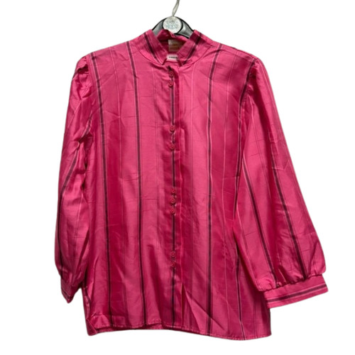 Blouse vintage rayée rose - blouse,