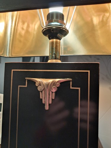 Lampe bois laqué - lampe,