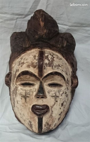 Masque africain ancien punu - masque,