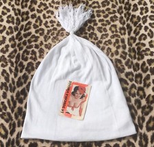 FRENCH 1800s MEN NIGHT SLEEPING BONNET / HAT & POM-POM TASSEL~ WHITE COTTON ~M/L
