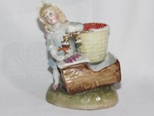 05E20 ANCIENNE FIGURINE FILLE PYROGÈNE PORCELAINE ALLEMANDE SAXE MEISSEN XIXe