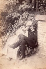 G241 Photographie vintage Originale Travesti deux Hommes mariage amusant