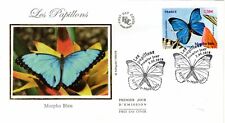 4497+ FDC ENVELOPPE 1er JOUR SUR SOIE    LES PAPILLONS  MORPHO  BLEU