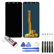 VITRE + ECRAN LCD pour Samsung A7 2018 SM-A750 6" NOIR +OUTILS+COLLE