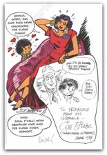 Ex-libris François Walthéry Will Eisner The Spirit signé par Walthéry 16x25 cm