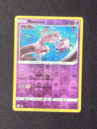Carte pokémon mewtwo reverse - carte,
