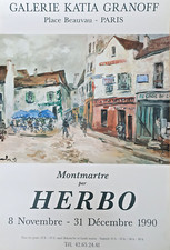 FERNAND HERBO- AFFICHE ORIGINALE EXPOSITION - MONTMARTRE - PARIS - 1990