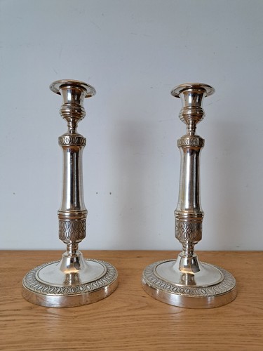 Paire bougeoirs bronze - de,