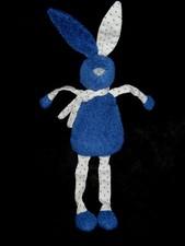 Doudou Lapin bleu foncé et