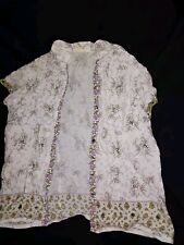 Chemise Fleurs Et Perles Col Mao