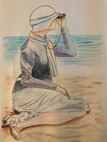 Dessin portrait 1930 - dessin, crayon