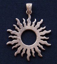 Ancien Pendentif Soleil Poinçon Argent 925 Vintage Silver Medal