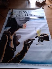 GRANDE AFFICHE PUBLICITAIRE CHAMPAGNE TAITTINGER ANNEES 80'S