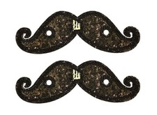 Shwings Accessoires De Chaussure : Poignée De Moustache Noir Étincelant