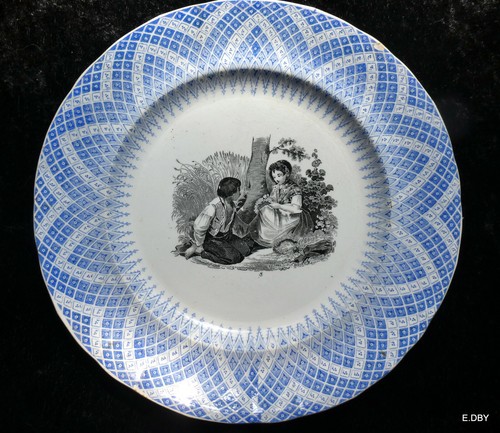 Assiette faience creil - ,