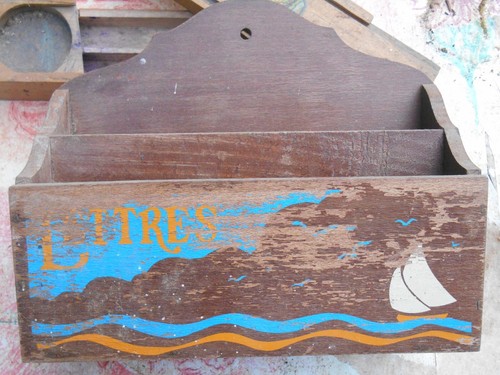 Porte courrier bois lettre - bois,