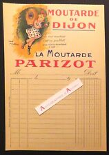 ● Moutarde PARIZOT dessin Poulbot - facture vierge - Dijon - publicité