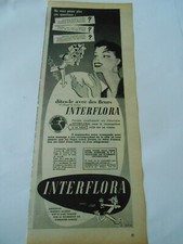 PUBLICITE 1954  Fleuriste Dites le avec des fleurs Interflora