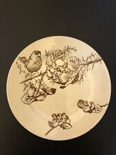 assiette décor oiseau sur