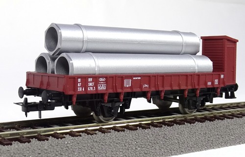 Wagon plat guérite sncf - wagon,